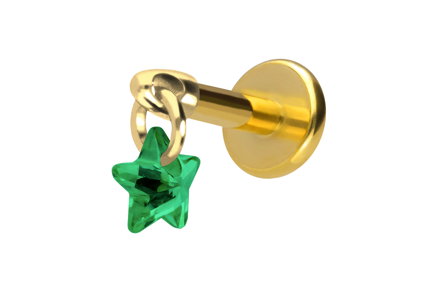 Titan Labret Piercing mit Innengewinde KRISTALLSTERN